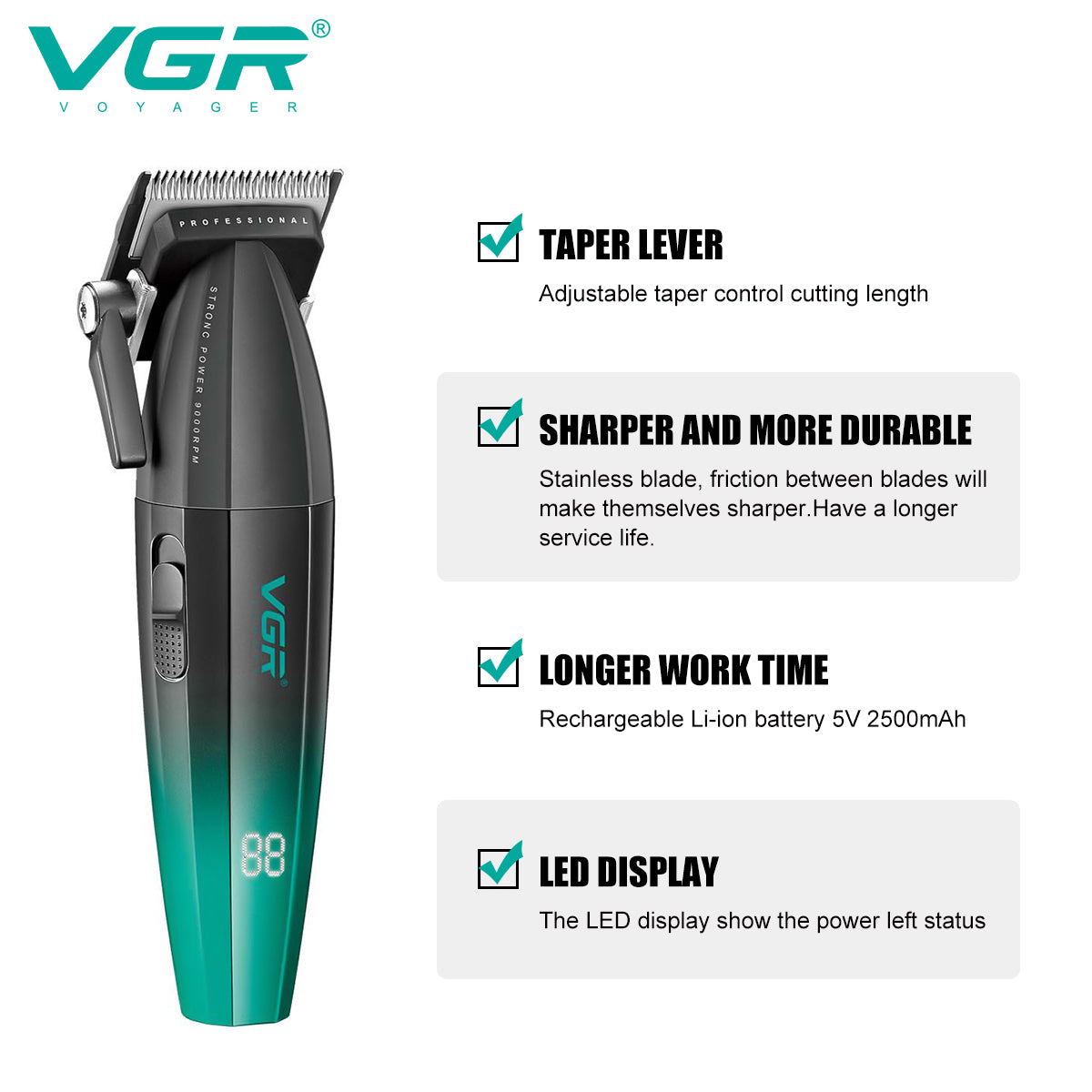 ماكينة قص الشعر المهنية للرجال VGR V-003