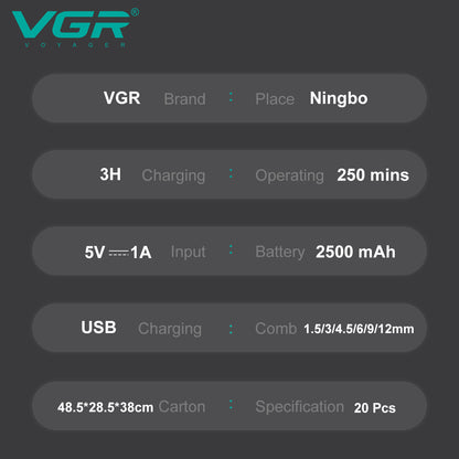 ماكينة قص الشعر المهنية للرجال VGR V-003