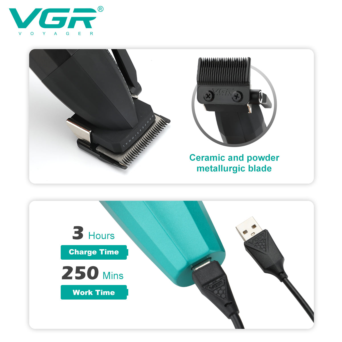 ماكينة قص الشعر المهنية للرجال VGR V-003
