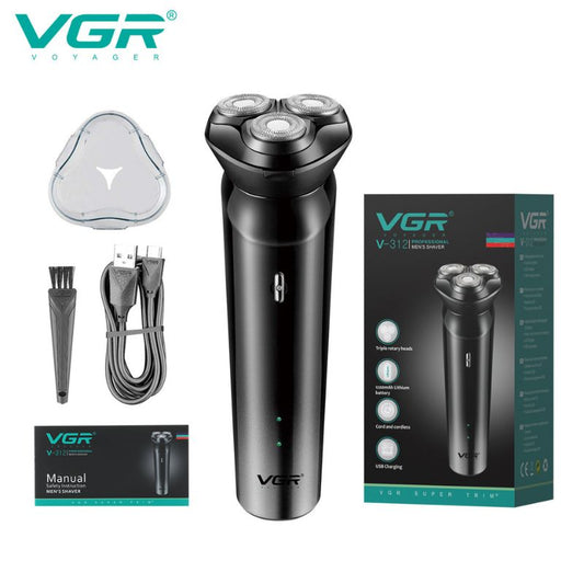 ماكينة حلاقة وتنعيم بشفرات دوارة احترافية للرجال VGR V-312